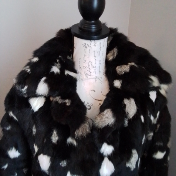 Vintage Fur Coat Various Shades of Brown & Off White - M - Picture 5 of 7
